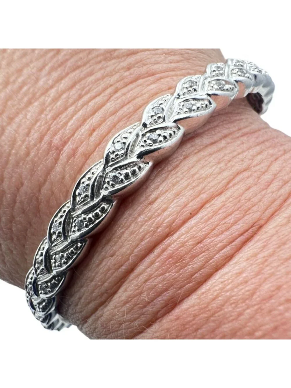 Belle Etoile Bangle Bracelet Sterling Silver Cubic Zirconia